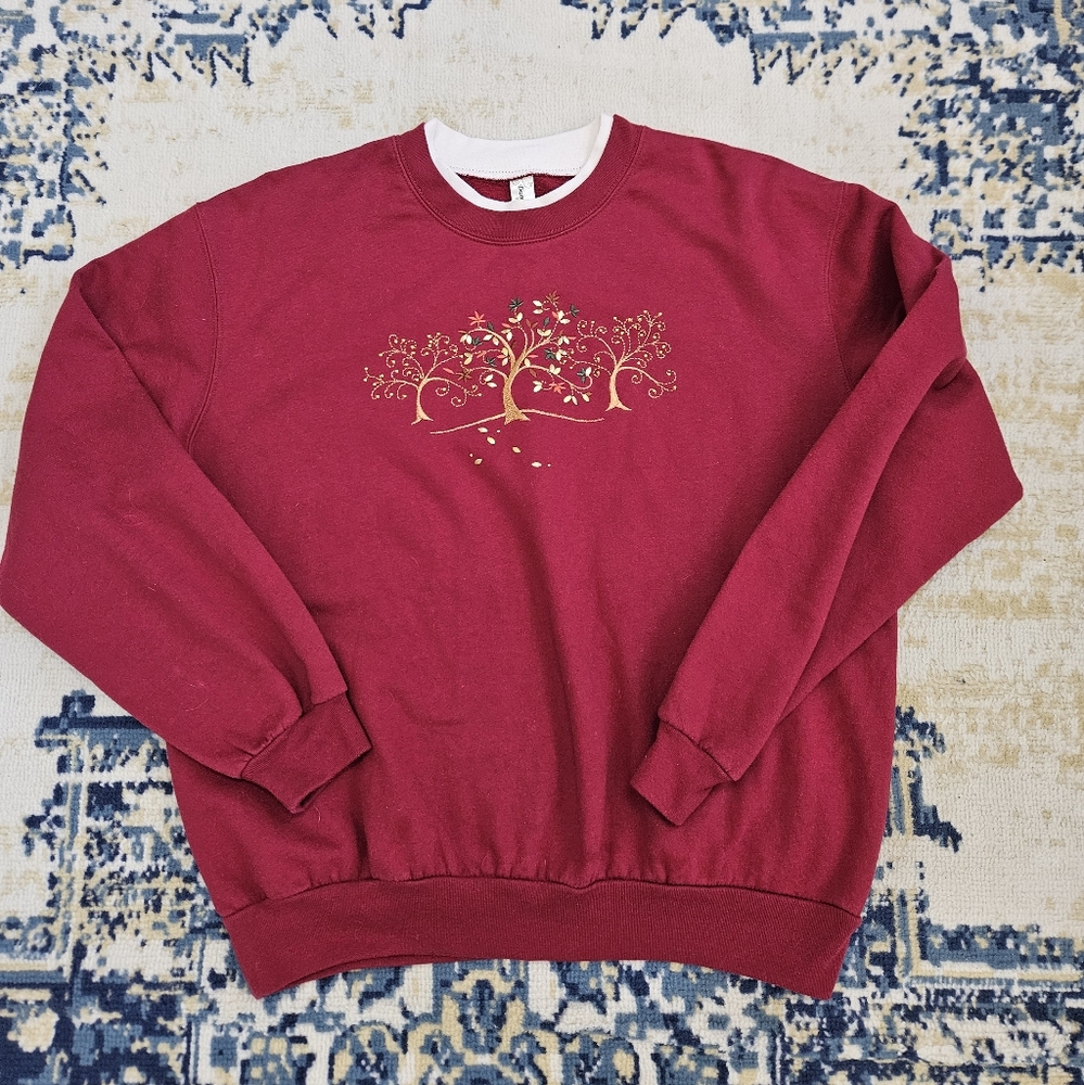 Vintage Decorated Originals Burgundy Red Sweater SZ L